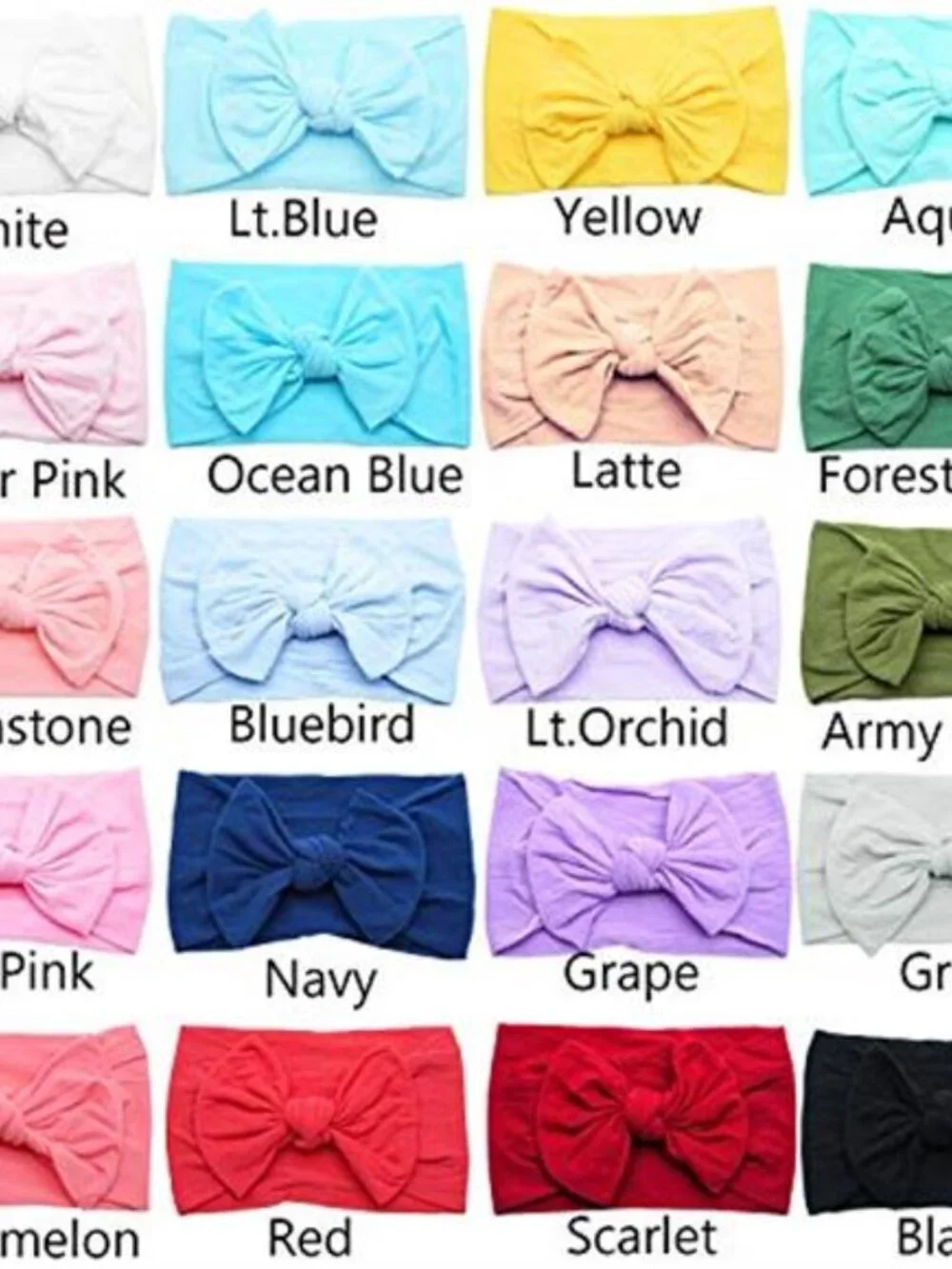 20PCS Baby Girls Headbands Nylon Hair Bows Newborn Toddler Infant Hair Accessori